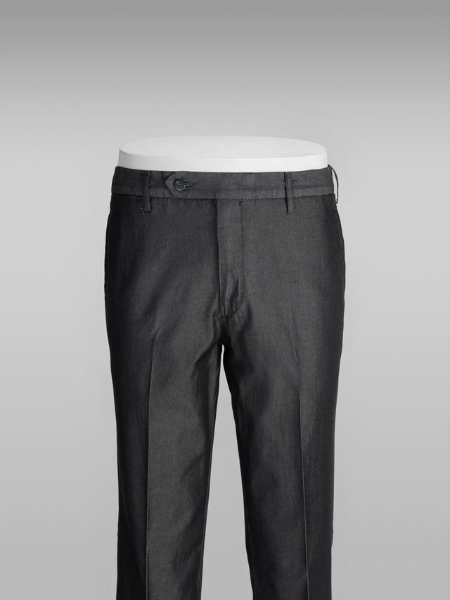 Black chambray denim sport trousers