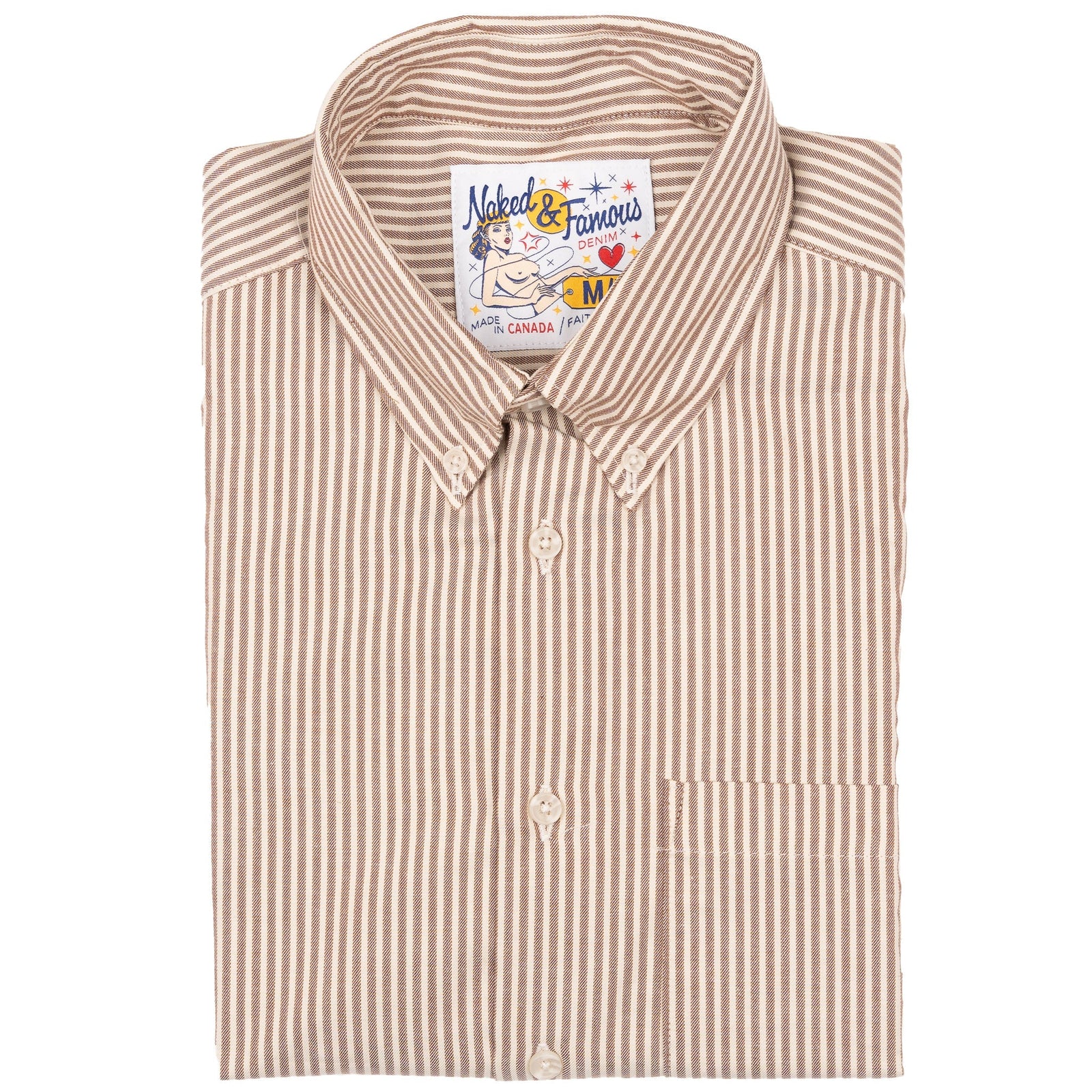 Easy Shirt Soft Finish Classic Stripe Brown