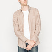 Easy Shirt - Soft Finish Classic Stripe - Cream + Brown