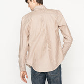Easy Shirt - Soft Finish Classic Stripe - Cream + Brown