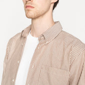 Easy Shirt - Soft Finish Classic Stripe - Cream + Brown