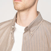 Easy Shirt - Soft Finish Classic Stripe - Taupe