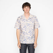 Aloha Shirt - Linen Cats - Blue