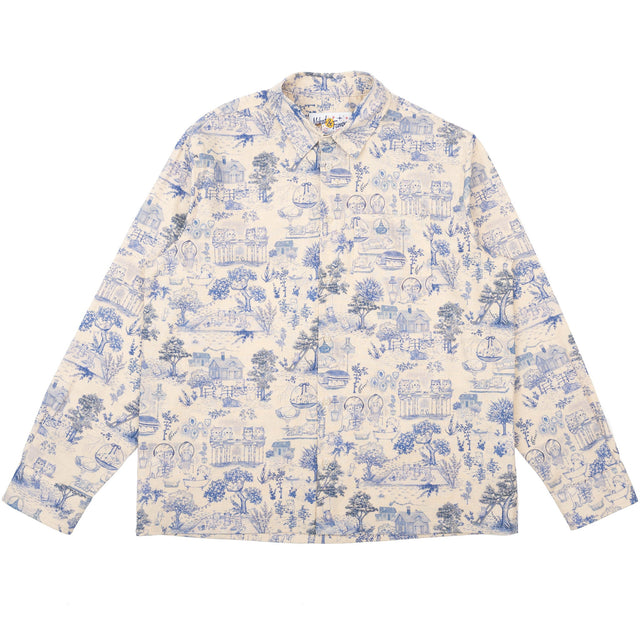 True Shirt - Linen Cats - Blue