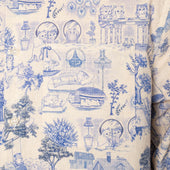 True Shirt - Linen Cats - Blue