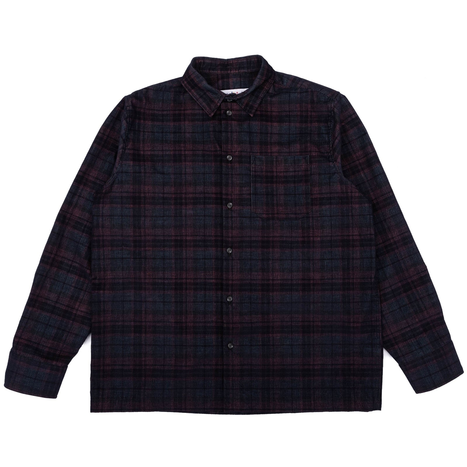 True Shirt Corduroy Shirting Green Eggplant