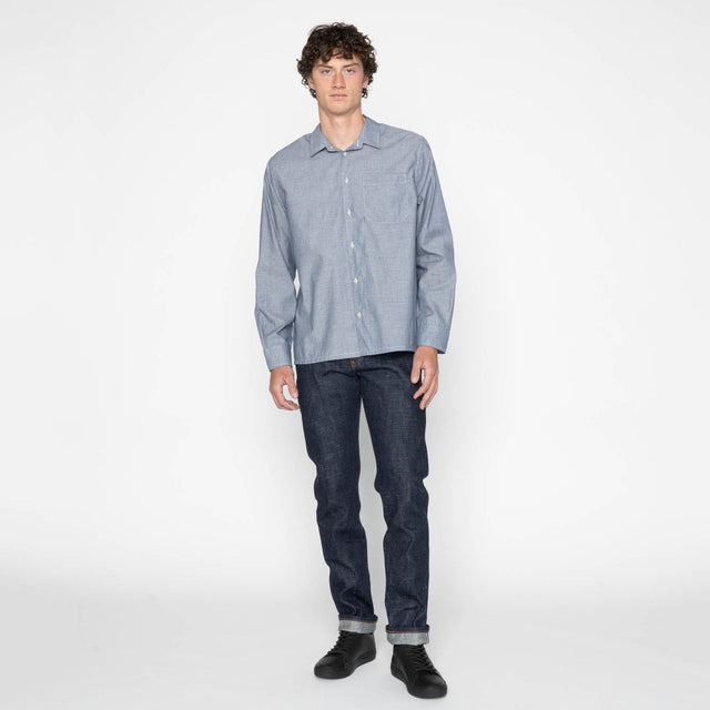 True Shirt - Indigo Stripe Selvedge - Indigo