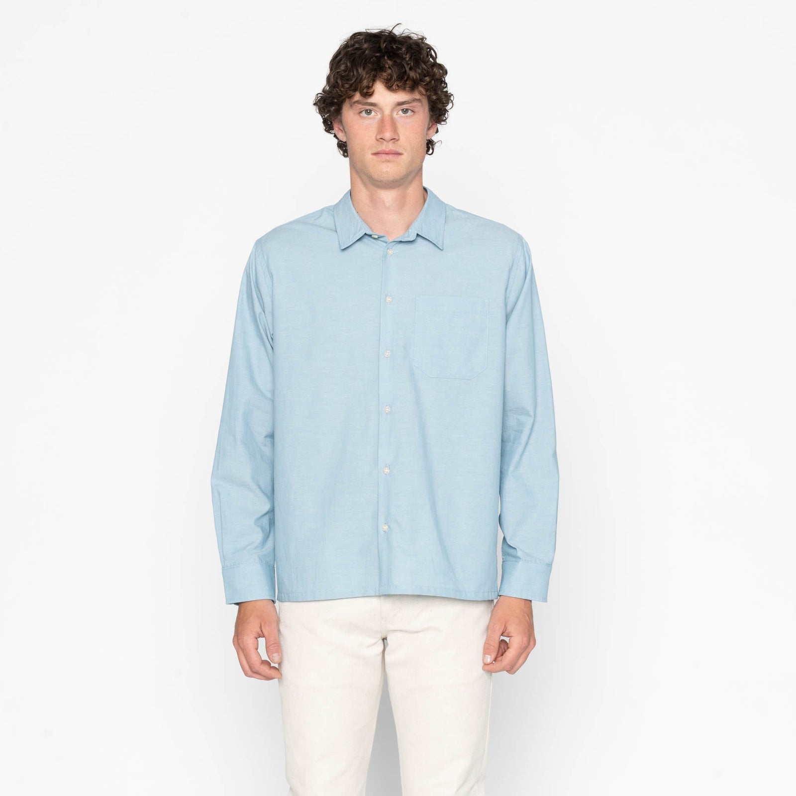 True Shirt Selvedge Chambray Pale
