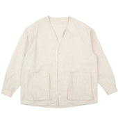 Wise Guy Jacket- Linen Blend Denim - Ecru