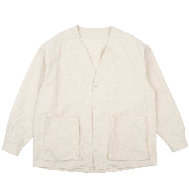 Wise Guy Jacket- Linen Blend Denim - Ecru