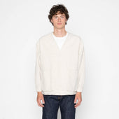 Wise Guy Jacket- Linen Blend Denim - Ecru