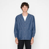 Wise Guy Jacket - Linen Blend Denim - Indigo