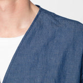 Wise Guy Jacket - Linen Blend Denim - Indigo