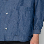 Wise Guy Jacket - Linen Blend Denim - Indigo