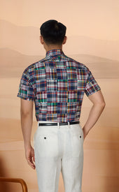 Yellow Madras Patchwork Shirt