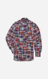 Red Green Madras Patchwork Popover
