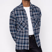Over Shirt Triple Yarn Twill Check Brush