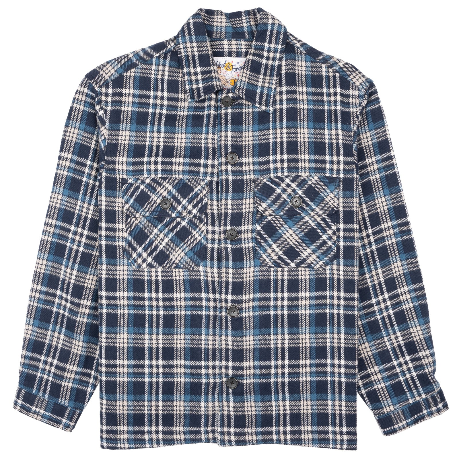 Over Shirt Triple Yarn Twill Check Brush