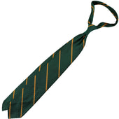 Repp Stripe Silk Tie Gold Hand Rolled
