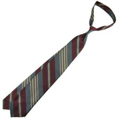 Repp Stripe Silk Tie Burgundy Grey Beige