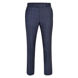 Checked 3-Piece Tailored Fit Trouser in Navy | Men's Suits | Magee 1866