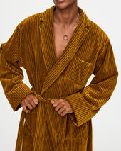 Santiago Striped Velour Longo Robe