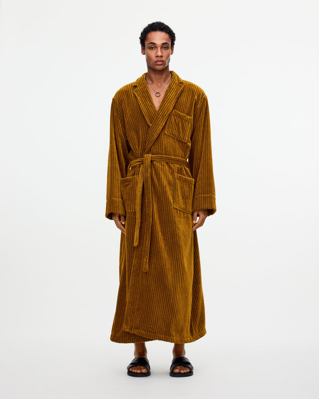 Santiago Striped Velour Longo Robe
