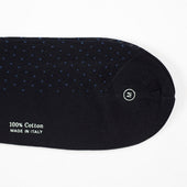 Over The Calf Fil D Ecosse Cotton Socks With Blue Dots