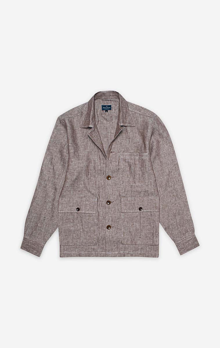 Light Brown Linen Overshirt
