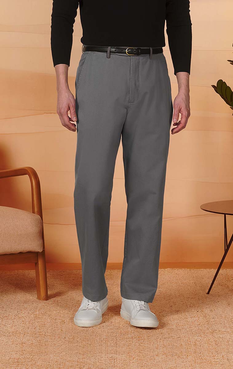 Gray High Rise Chinos