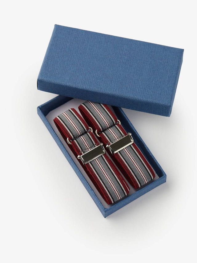 Grey & Burgundy Sleeve Garters Textile