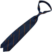 Repp Stripe Silk Tie Copper Hand Rolled