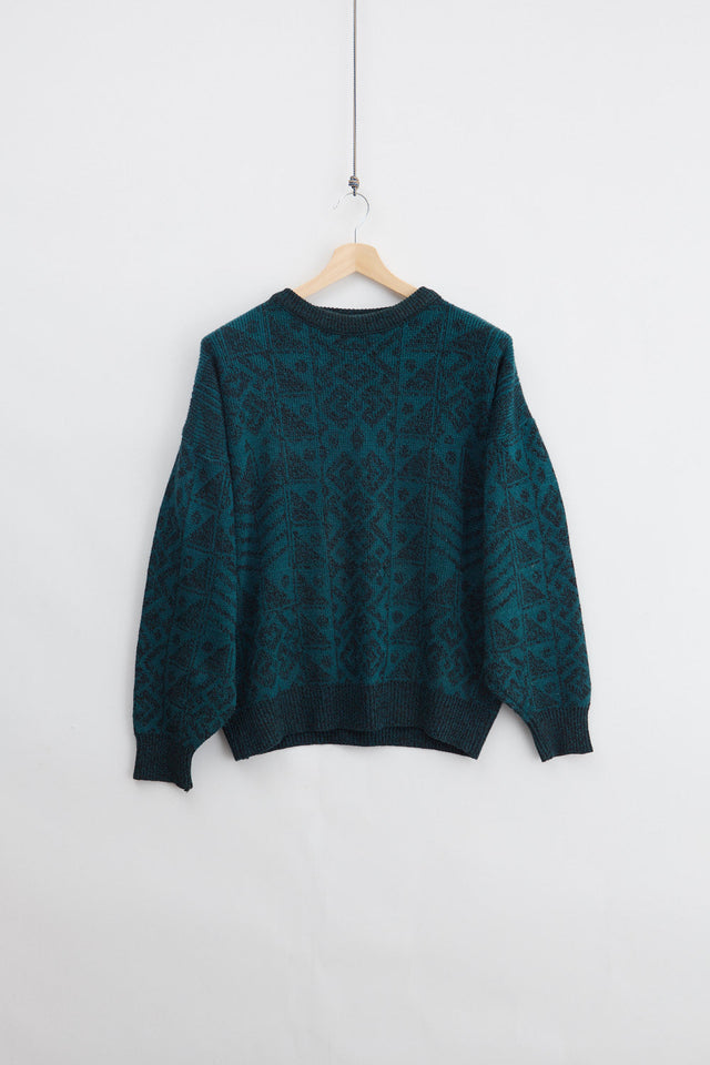 Striped Wool Knit Sweater (L)