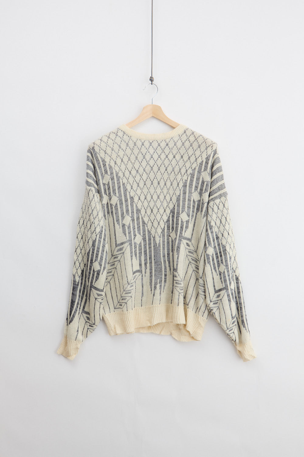 Multi-Striped Jaquard Knit Sweater (XL)