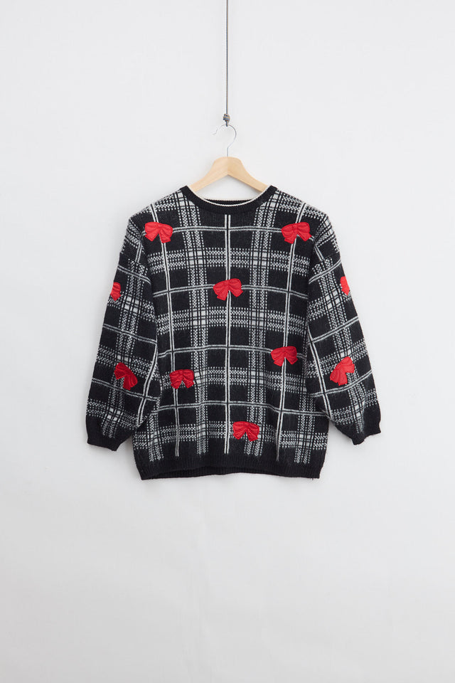 Bow Striped Knit Sweater (M)