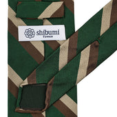 Repp Stripe Silk Tie Forest Beige