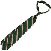 Repp Stripe Silk Tie Forest Beige
