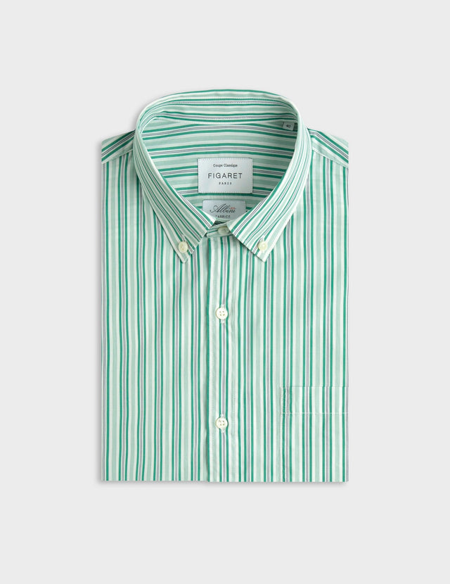 Striped green classic shirt