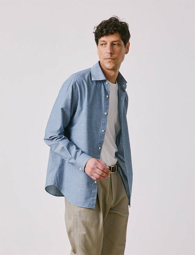 Chemise Aristote en denim bleu