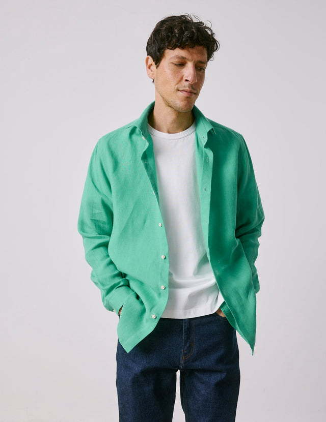 Chemise Aristote en lin vert