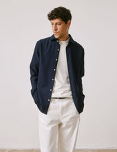 Aristote navy jersey virgin wool shirt