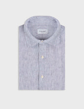 Chemise Auguste en lin rayé bleu marine