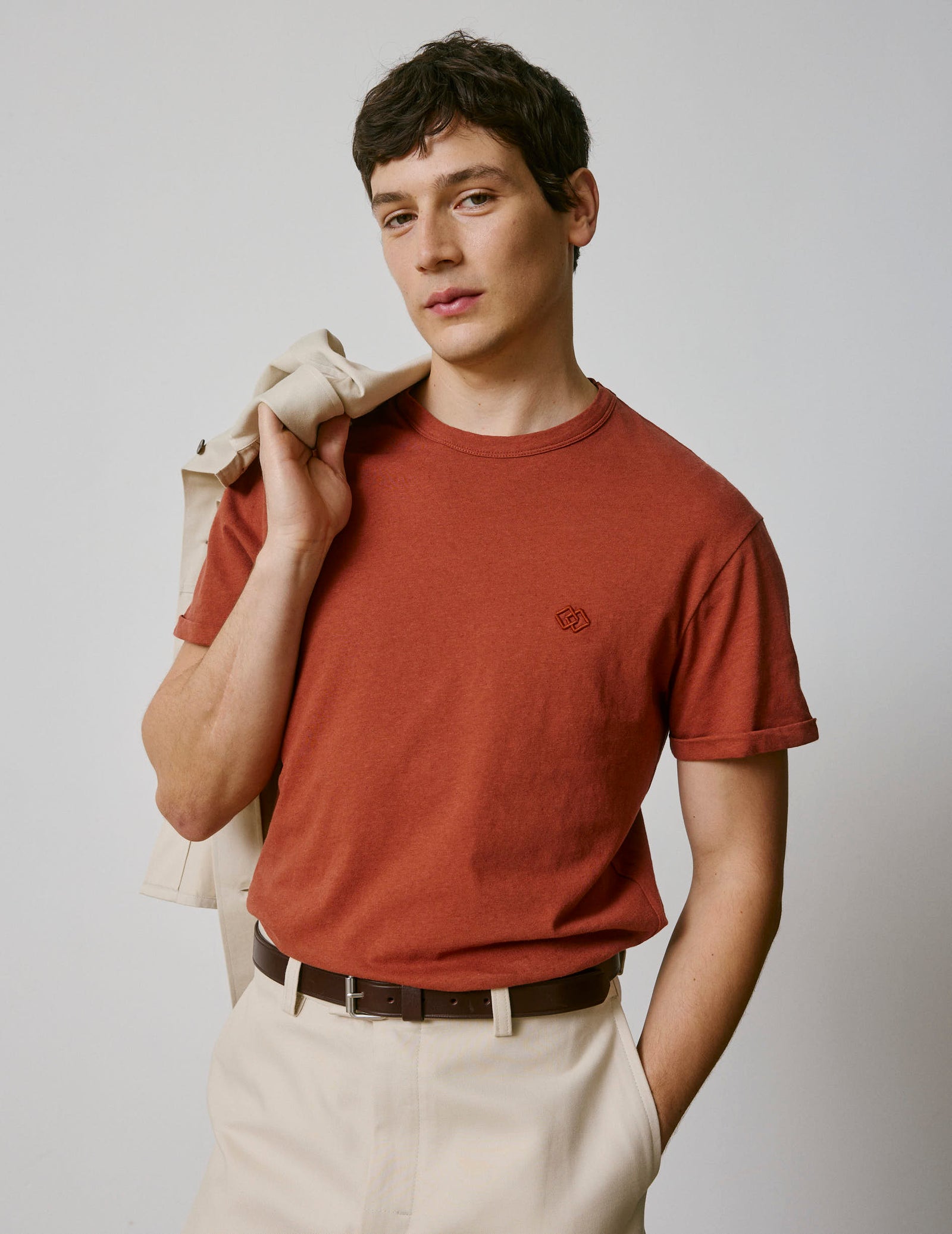 T Shirt Benny En Coton Et Lin Rouille