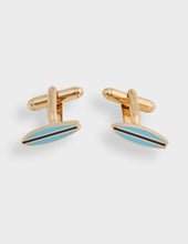 Turquoise and gold cufflinks