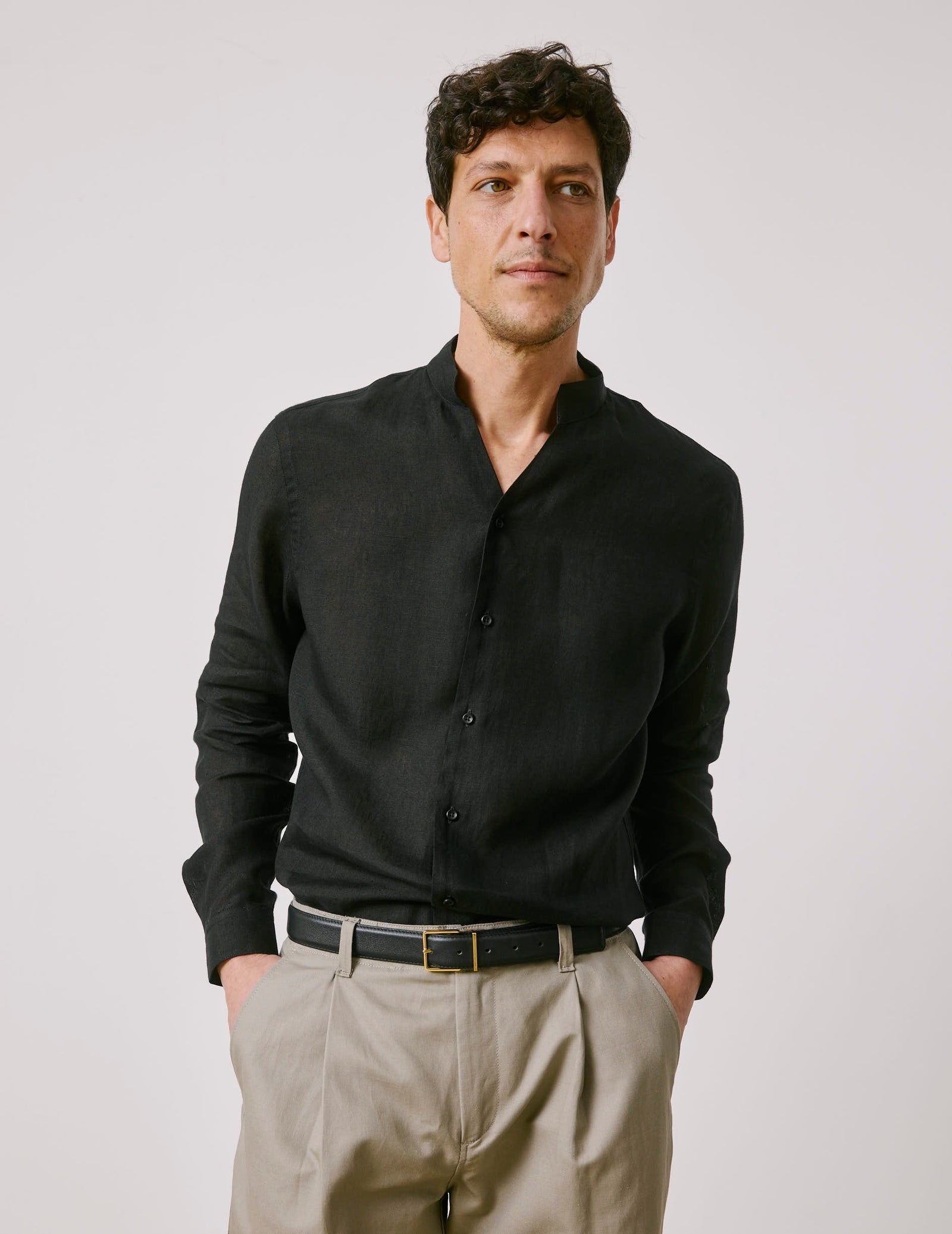 Chemise Carl En Lin Noir