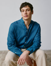 Chemise Carl En Lin Bleu