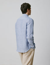 Chemise Carl En Lin Ray Bleu