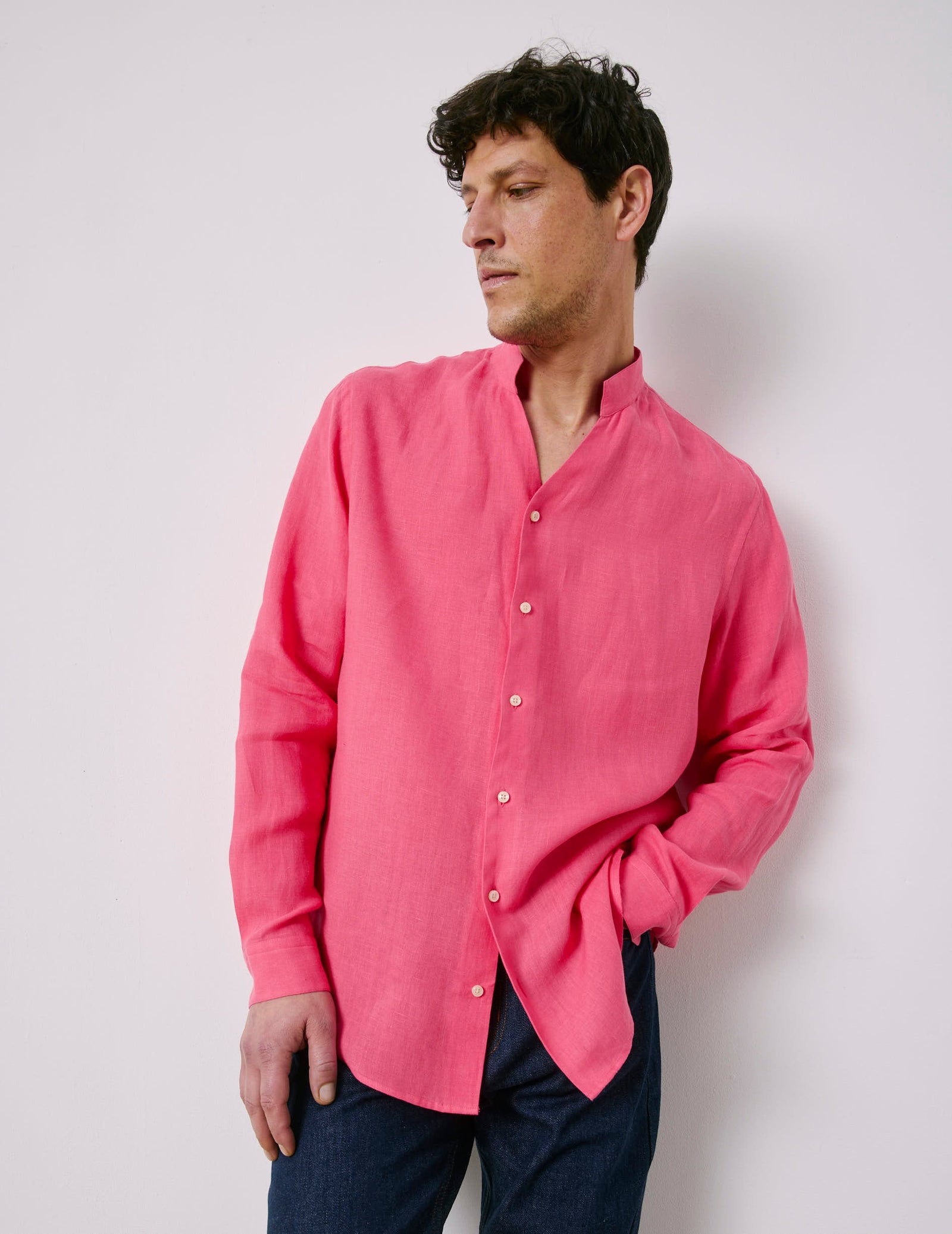 Carl pink linen shirt