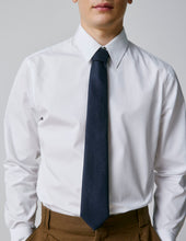 Navy virgin wool and cashmere tie