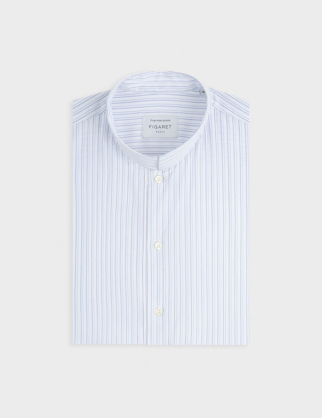 Chemise semi-ajustée rayée bleue